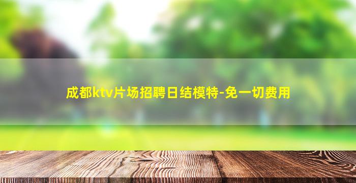 成都ktv片场招聘日结模特-免一切费用
